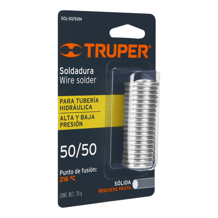 Mini soldadura sólida 50/50 para tubería hidráulica, 70 g Código: 13288