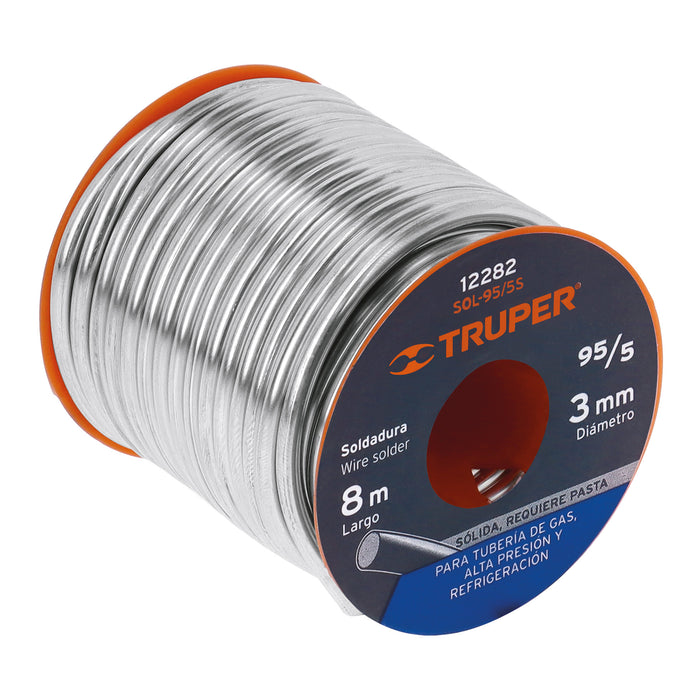 Soldadura sólida 95/5 para tubería de gas, 450 g 12282 SOL-95/5S