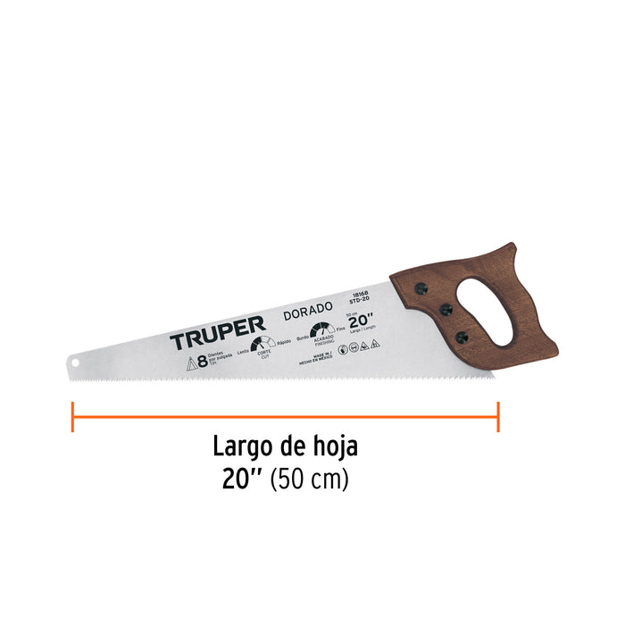 Serrucho 20' Dorado, 8 DPP, Truper Código: 18168