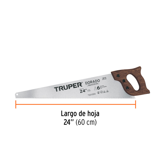 Serrucho 24' Dorado, 6 DPP, Truper Código: 18170