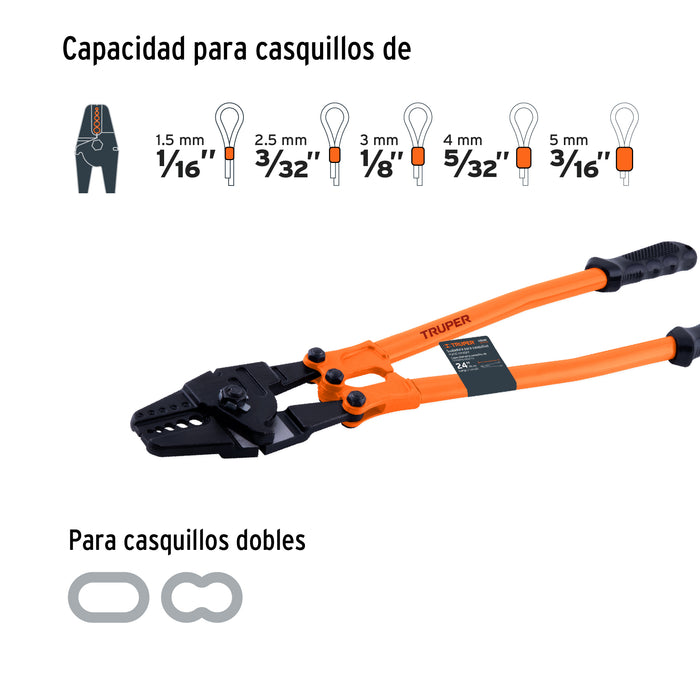 Suajadora 24' para casquillos con cortador de cable, Truper 102487 SUCA-24