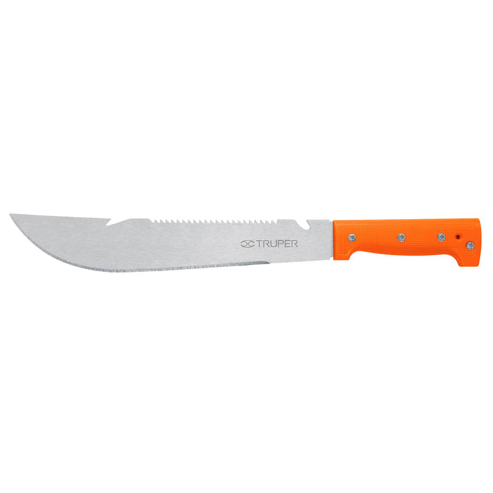 Machete rambo 12' cacha remachada naranja, Truper 100654 T-460-12