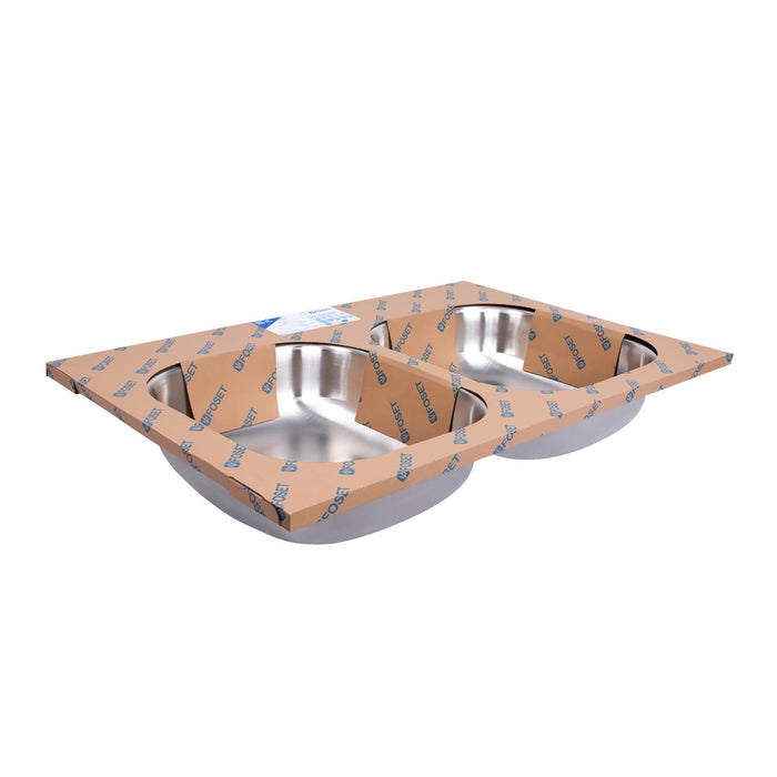 Tarja de empotrar 84x56cm doble tina, Foset 49174