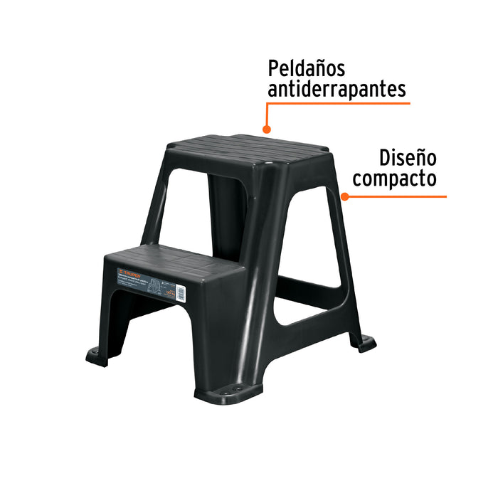 Taburete ligero de plástico, 2 peldaños 103020 TABU-2L