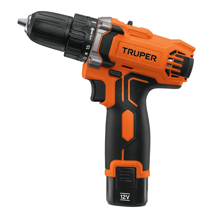 Taladro compacto inalámbrico 3/8', 12 V, Truper 18653 TALI-12AC