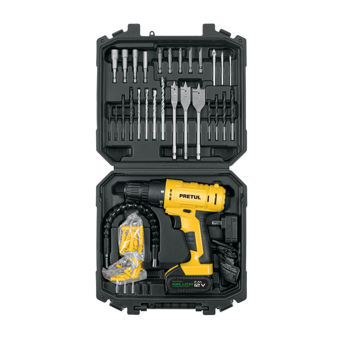 Kit taladro inalámbrico 3/8', 12 V, y accesorios con estuche 27120 TALI-12PK2
