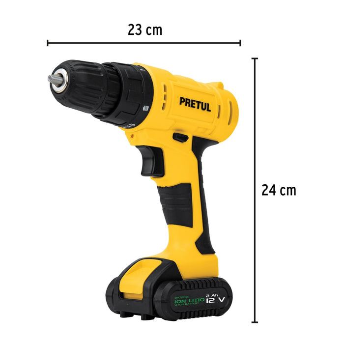 Kit taladro inalámbrico 3/8', 12 V, y accesorios en maleta 27097 TALI-12PK