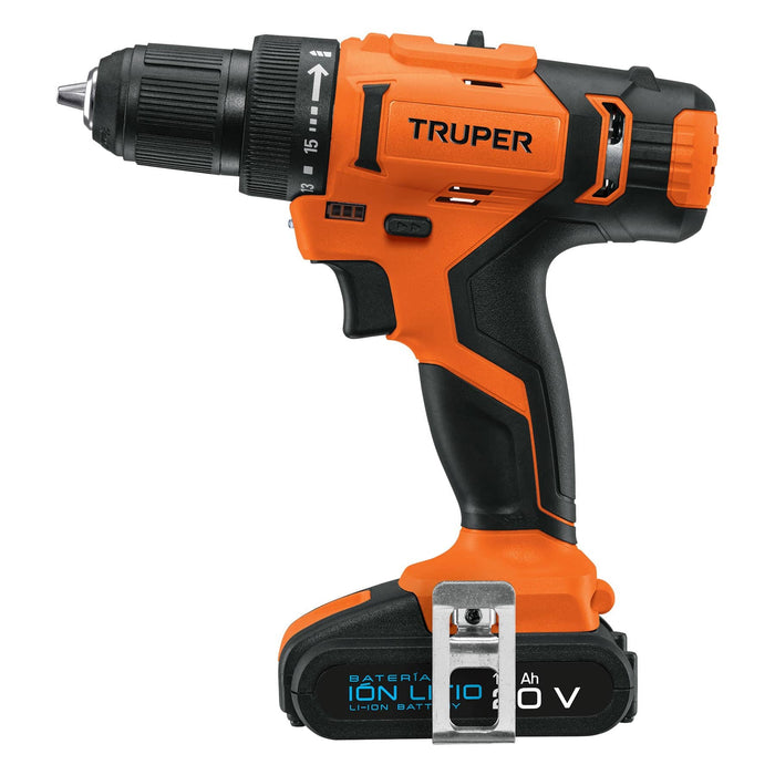 Taladro inalámbrico 1/2', 20 V, Truper 18154 TALI-20A