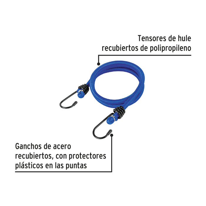 Bolsa con 2 tensores elásticos azules de 90 cm, Pretul 25093 TENS-2L
