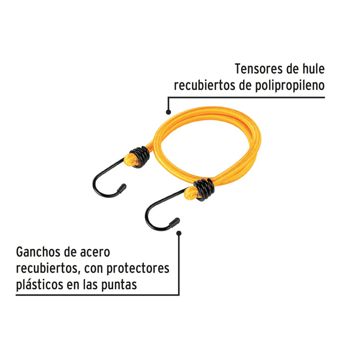 Bolsa con 2 tensores elásticos amarillos de 60 cm, Pretul 25092 TENS-2M
