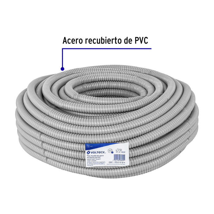 Rollo de 50 m de tubo flexible liquid tight de 1/2', Volteck 47321