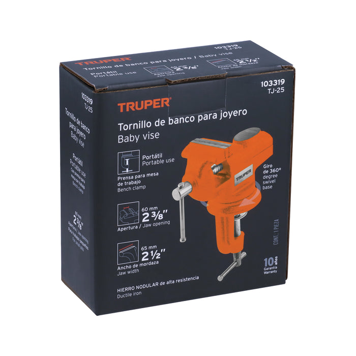 Tornillo de banco 2.5' para joyero, Truper Código: 103319