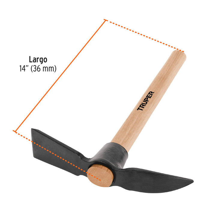 Talacho-pico, mango de madera 14', Truper 10927 TJA-2