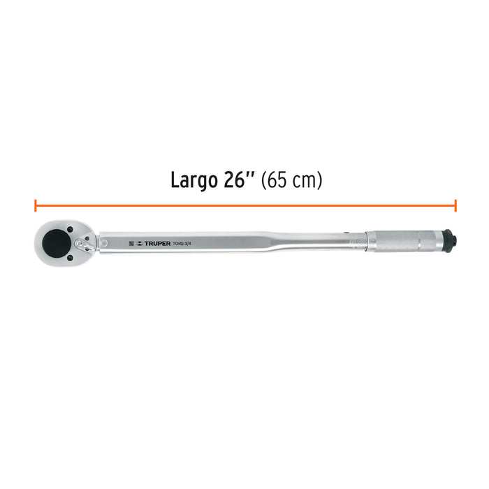 Torquímetro micrométrico, cuadro 3/4', Truper Códgio: 13547