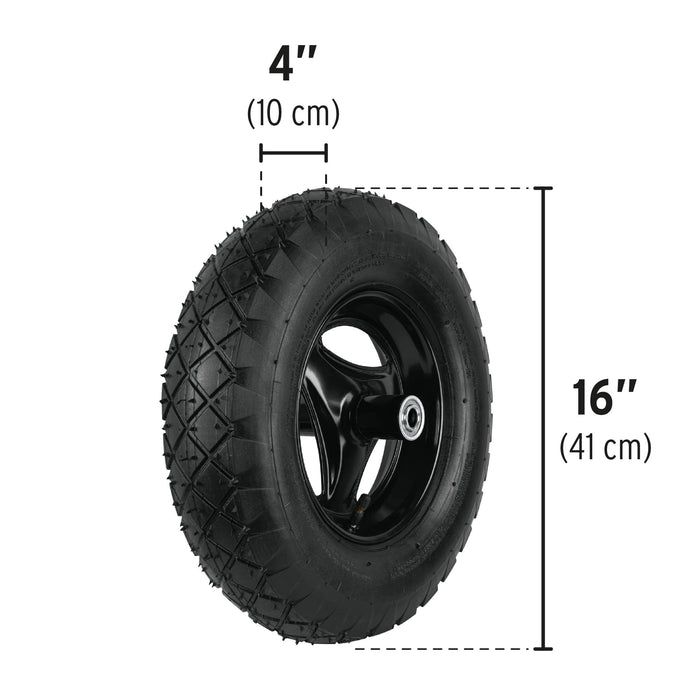 Carretilla concha plástica 5 ft3 Neumática b/tubular, Pretul 22703 TP-5N