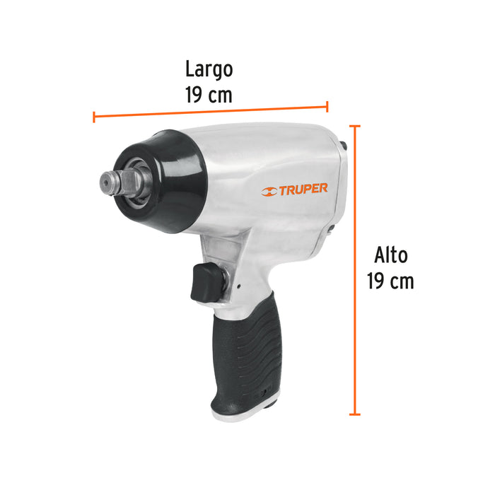 Llave de impacto neumática 1/2', Truper 18242 TPN-731-EX