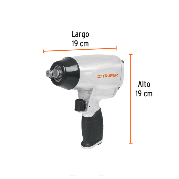 Kit de llave de impacto 1/2' con estuche plástico, Truper 19372 TPN-731EK