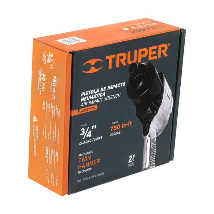 Llave de impacto neumática 3/4', industrial, Truper 16889 TPN-776X-2