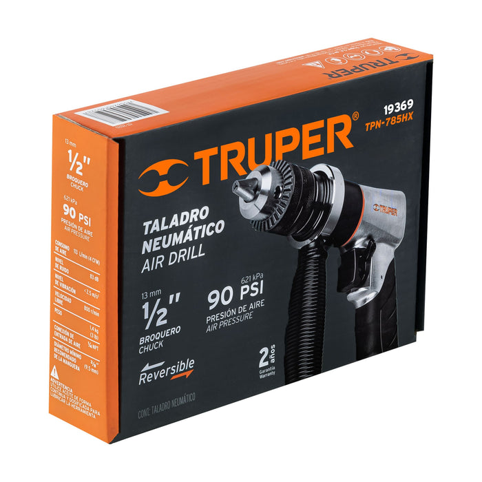 Taladro neumático reversible 1/2', Truper 19369 TPN-785HX