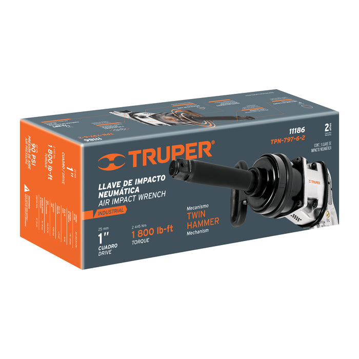 Llave de impacto neumática 1', industrial, Truper 11186 TPN-797-6-2