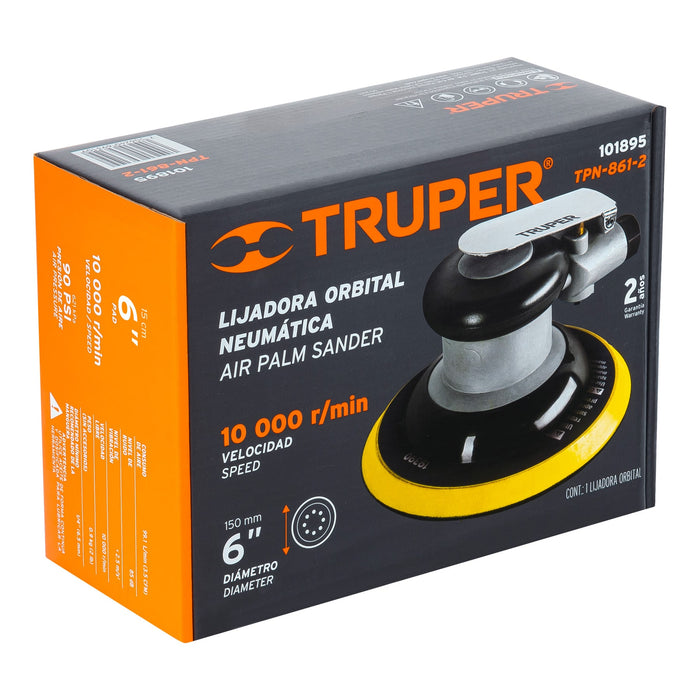 Lijadora orbital neumática industrial 6', Truper 101895 TPN-861-2
