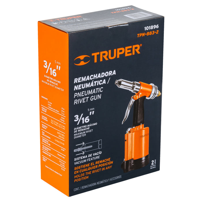 Remachadora neumática 3/16', Truper 101896 TPN-883-2