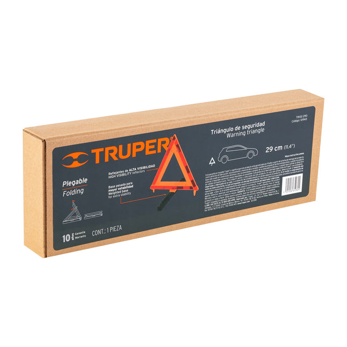 Triángulo de seguridad de 29 cm de alto con estuche plástico 10943 TRISE-290
