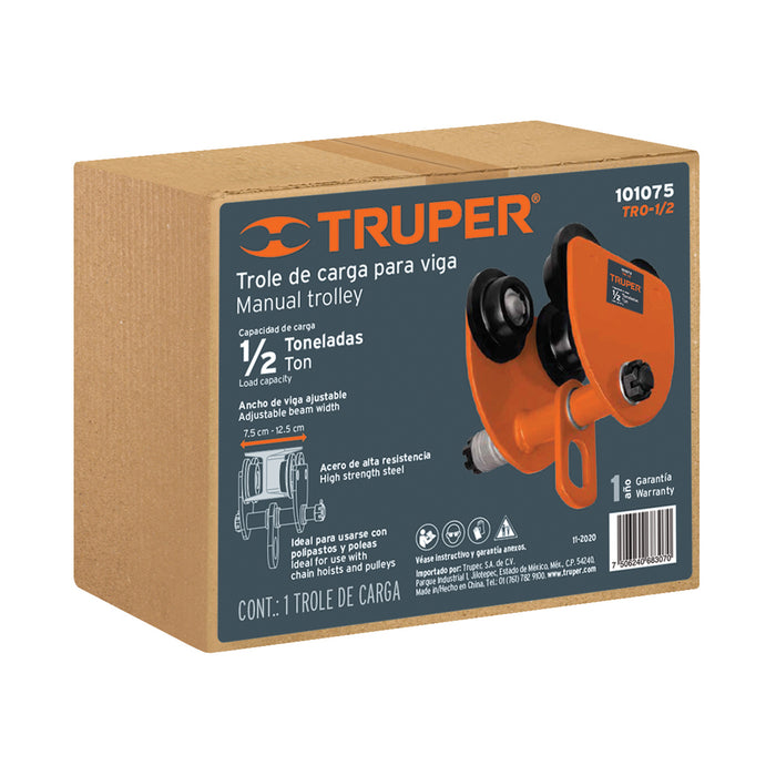 Trole de carga 1/2 ton para vigas IPS e IPR, ajustable Código: 101075
