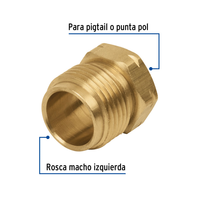 Tuerca izquierda de latón 7/8' a granel, Foset 49298