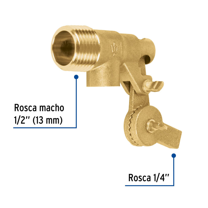Válvula de flotador de latón 1/2', Foset 49034