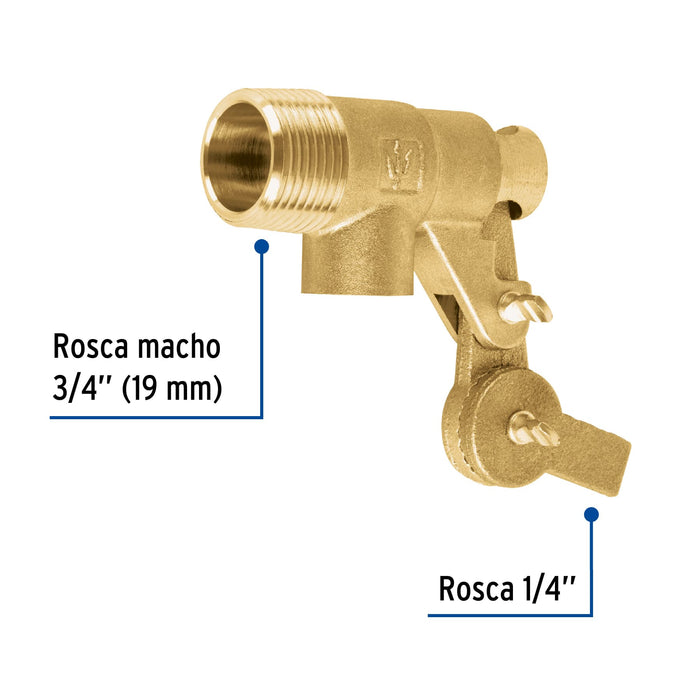 Válvula de flotador de latón 3/4', Foset 49035