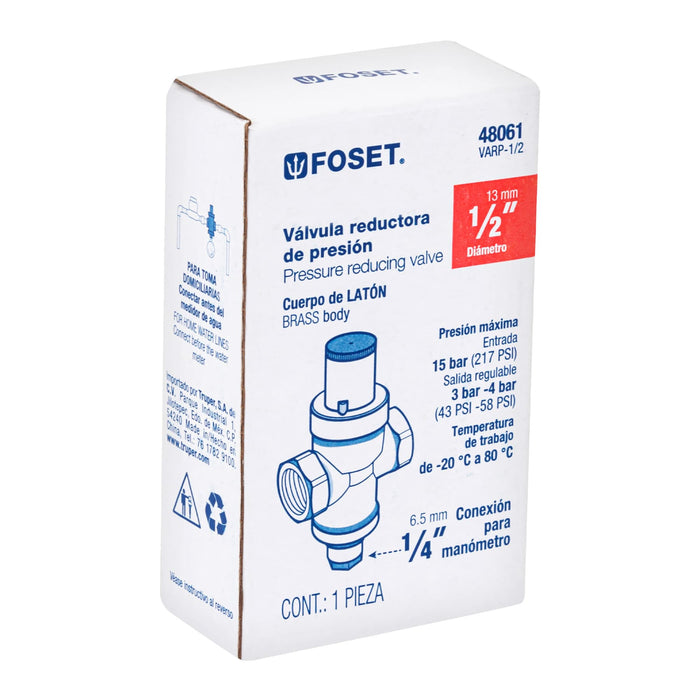 Válvula reductora de presión 1/2', Foset 48061