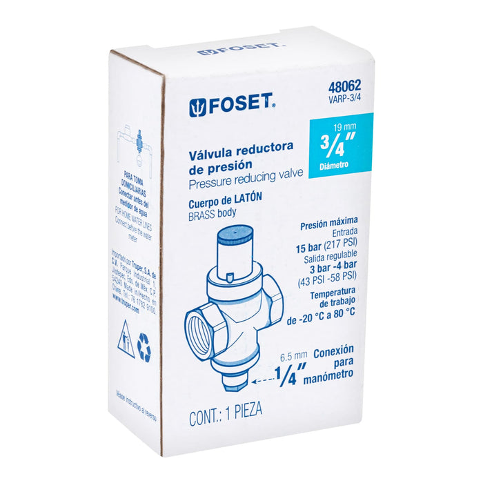 Válvula reductora de presión 3/4', Foset 48062