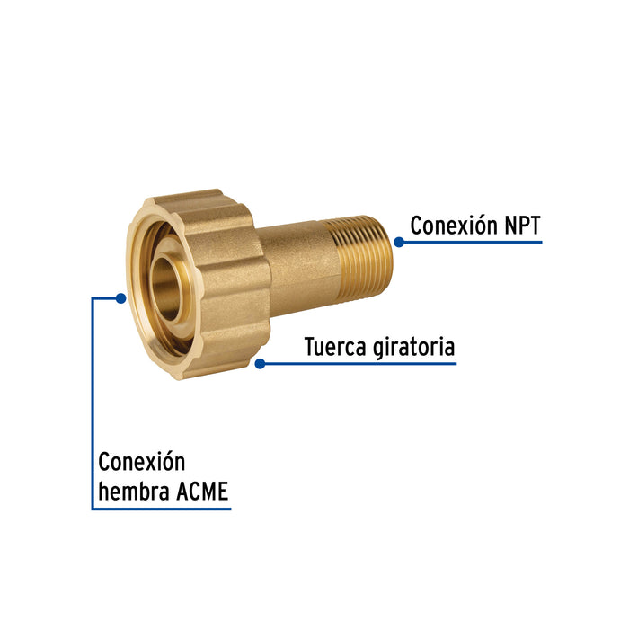 Acoplador llenado p/tanque estacionario,ACME 1-3/4x3/4'NPT 47656 VGC-565